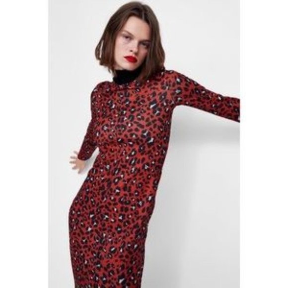 NWT Zara Leopard Print Bodycon dress - Picture 2 of 5
